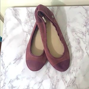 UGG Purple Suede Fur lined ballet flats